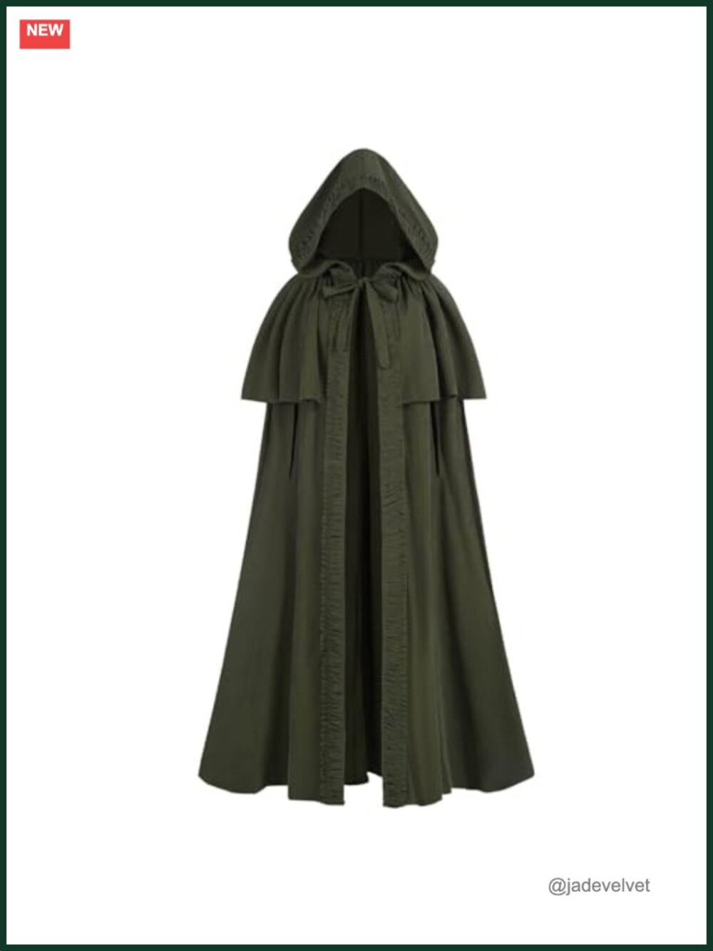 Faux Suede Hooded Cape Medieval Witch Costume Cosplay Cloak Adult